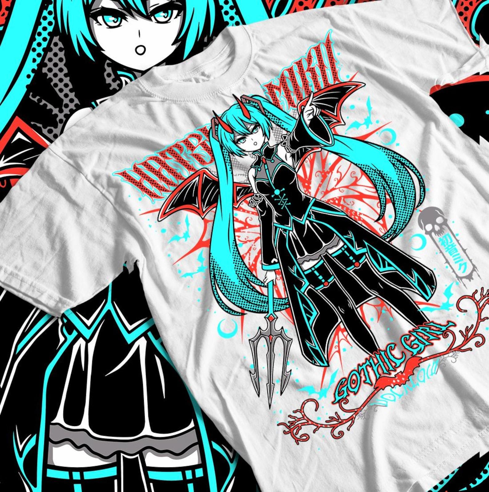 Hatsune Miku T shirt Anime Girl Kawaii Project Diva Vocaloid GifT shirt All Size S