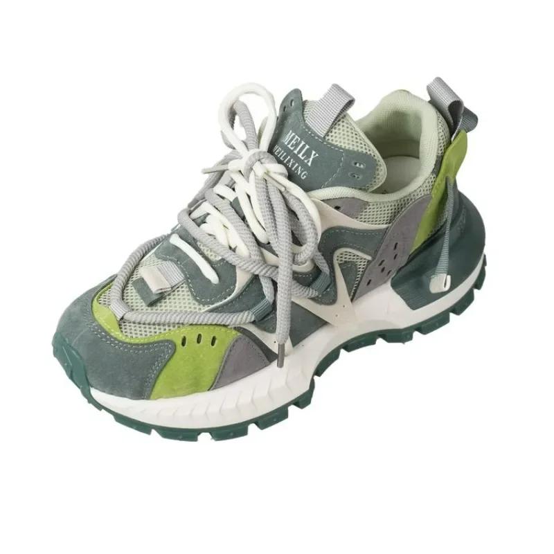 Mode Neue Damen Leichte Sneaker Mode PU-Leder Runde Zehenpartie Plateau Sport Schnürschuhe Walking Damen Vulkanisierte Schuhe Höhenerhöhend