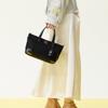 DakS Black Croco Leather Nylon Tote Bag S