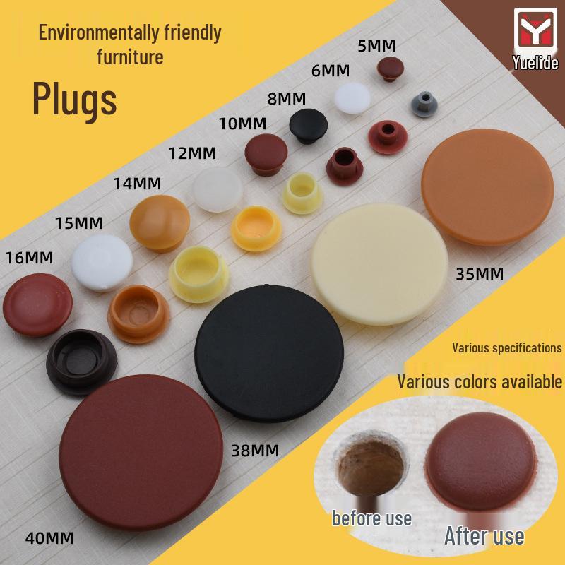 Plastová krytka otvoru pro šroub nábytku - Dekorativní kulatá záslepka