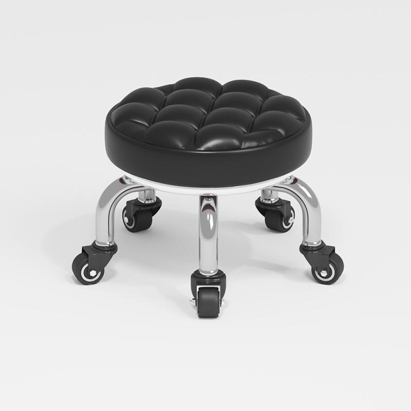 Round Low Stool with Wheels: Silent