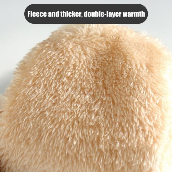 Thermal Knit Gloves for Winter Double-Layer Fleece Lined Windproof Mittens