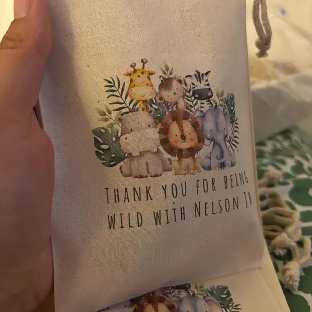 Personalized 5/10/20Pcs Jungle Safari Birthday Party Favor Bag Baby Shower Girl or Boy Kindergarten NewBorn Back To School Decor