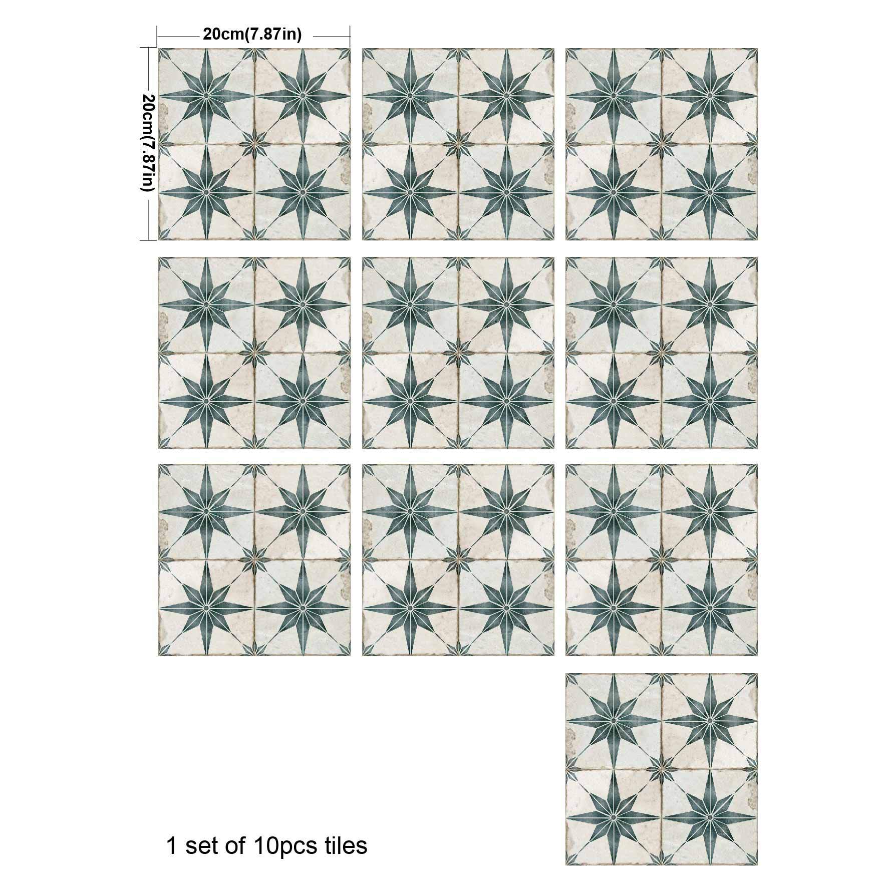 

Ретро Черно-белые Наклейки на плитку в старом стиле, Съемные наклейки на стены для кухонь и ванных комнат, Домашние настенные украшения, Фрески 7.87*7.87inch*1set of 10pcs