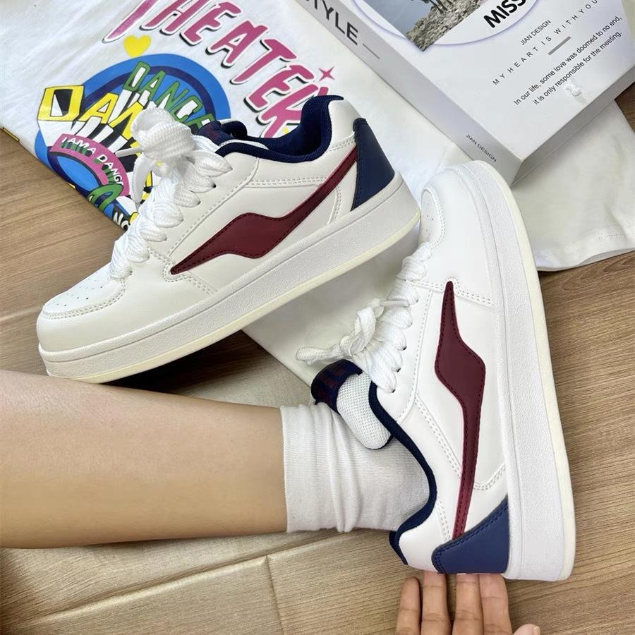 Korean Fashion Lightning White Shoes Women's Board Shoes Dopamine Color Scheme Classic College Style Heightened Thick Sole Four Seasons