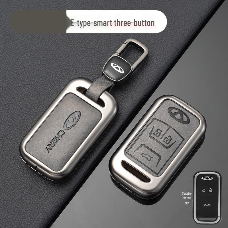Chery Car Key Cover: Fits Tiggo, EQ1, QQ Ice Cream, Arrizo E - Small, Secure Metal Shell with Hanging Buckle