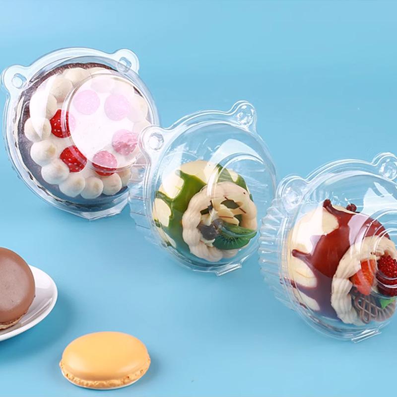 100Pcs Square Triangular Individual Cake Slice Boxes Cupcake Sandwich Cheesecake Single Dessert Storage Container