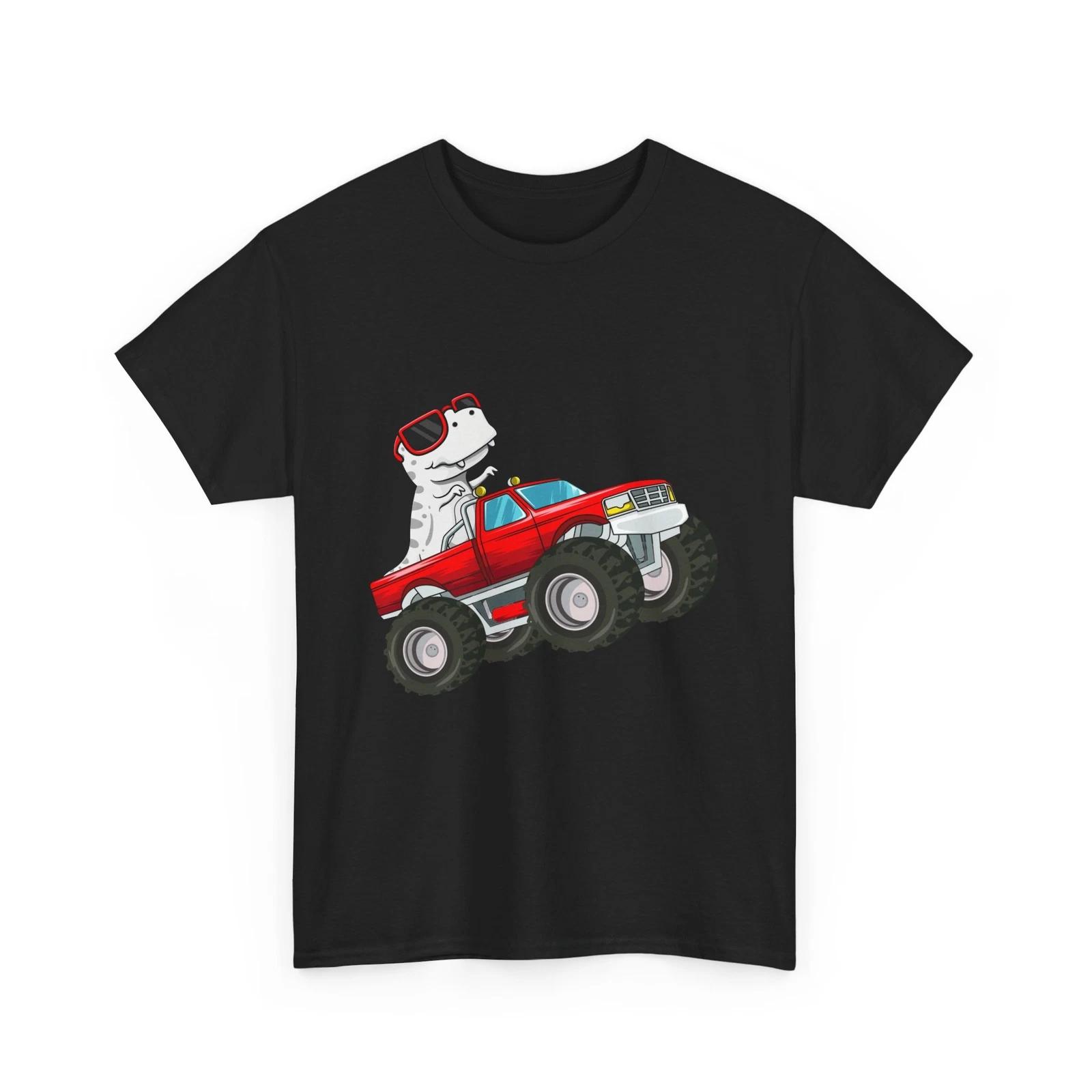 Monster Truck T-Rex Shirt, Monster Truck Rider Dinosaur Kids Cute Shirt 2XL