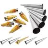 12pcs Conical Tubes Cream Molds Bread Moulds Stainless Steel  Croissants Cone Horn Spiral Roll Pastry Cake Baking Tool ZXH