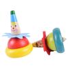 2Pcs Random Color Wooden Clown Spinning Top Tumbler Toy Clown  Educational Gift for Kids Baby