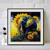 New Arrival 5D DIY Full Circle Diamond Painting "Sunflowers and Elephants" Embroidery Cross Stitch Home Decor Gift