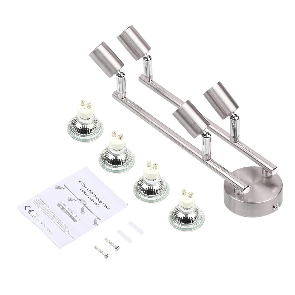 Tomshine 4-fach verstellbare Deckenstrahler 4 x 4W GU10 LED-Lampen 400lm Ausleuchtung Flexibel