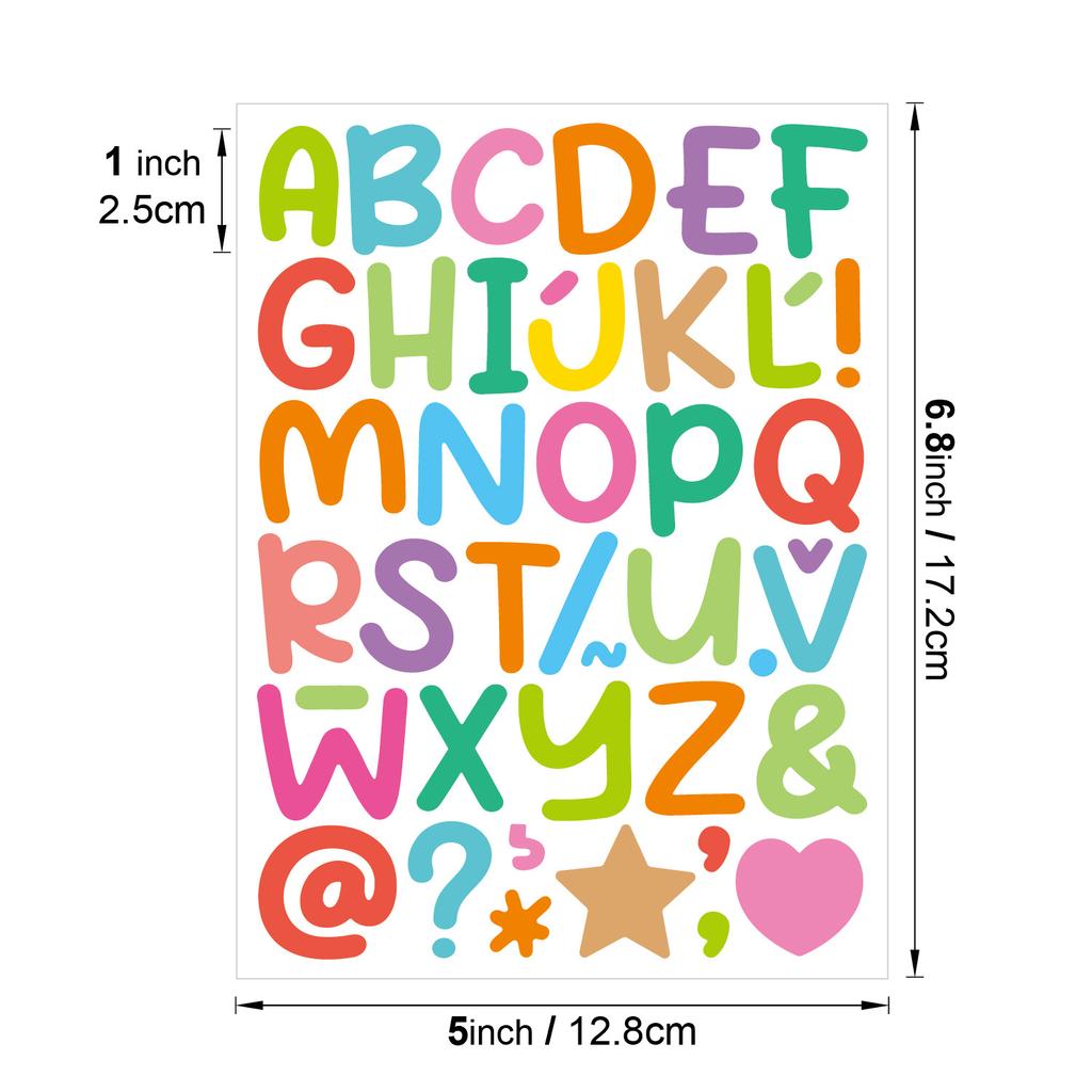 1-inch Alphanumeric Sticker Bright Film Cartoon Pen Holder Children Piggy Bank Water Cup DIY Waterproof Letter Sticker