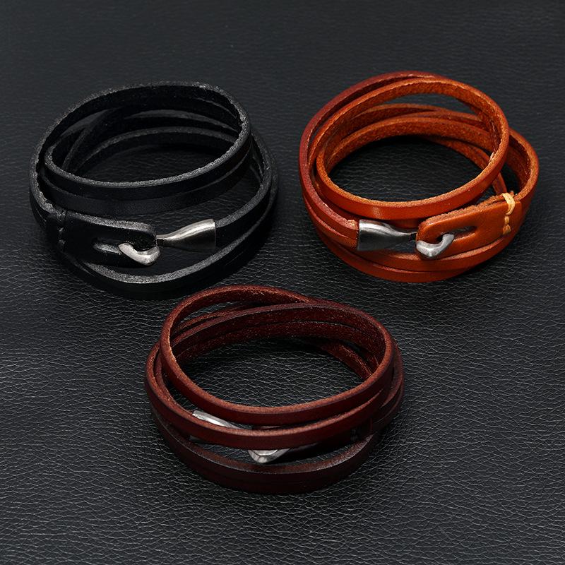 Trendy European & American Punk Retro Multi-layer Cowhide Bracelet - Simple Student Fashion Accessory