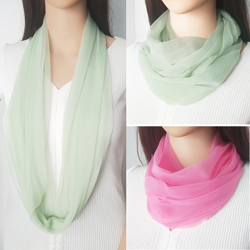 1PC Spring and Summer Scarf Women's Pullover Silk Scarf Versatile Neck Protector Fake Collar Women's Neck Cover Versatile Decorative Scarf Scarf Scarf