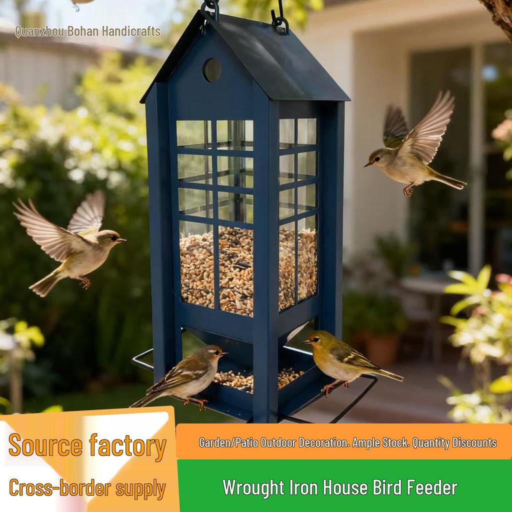 Comedouro Popular de Pássaros em Ferro: Decoração Criativa para Jardim ao Ar Livre