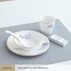 Tian Yajing Gold Rim Ceramic 5-Piece Dinnerware Set