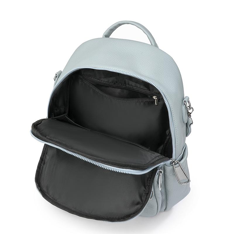 Women's Soft Leather Large Capacity Backpack Multi-Function Shoulder Bag