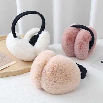 Foldable Earmuffs For Women Winter Warmth Ear Protectors Korean Version Student Imitation Rabbit Hair Thickened Plush Earmuffs
