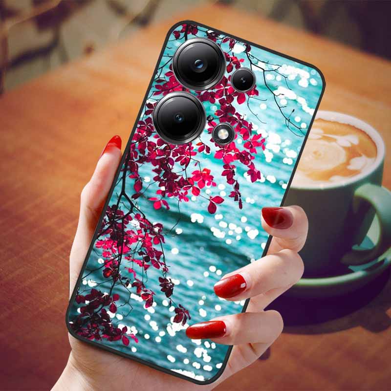 For Poco M6 Pro 4G Case Fashion Marble Silicon Black Cover for Xiaomi Poco M6Pro 4G Phone Case M 6 Pro Soft Shells PocoM6Pro 4G