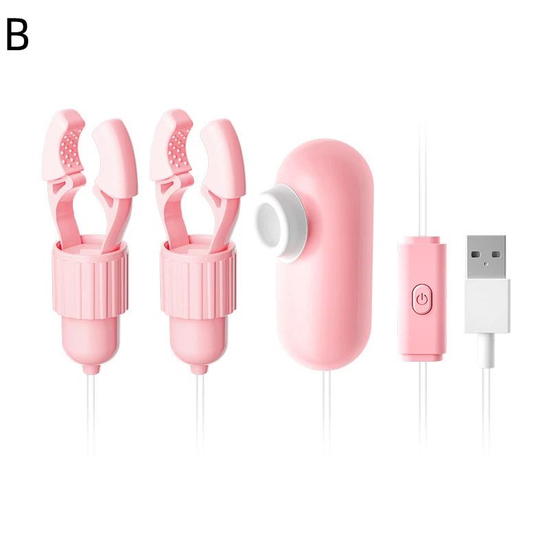 Nipple Clamps Vibrator Breast Massage Tongue Licking Sucking Vibrating Clit Stimulator Female Maturbator Adult Sex Toy For Women