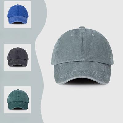 Herren Big Head Hut  Vier Jahreszeiten Sonnenhut  Wasch-Denim Baseballkappe  Damen Gesicht  Kleine Alte Graue Baseballkappe