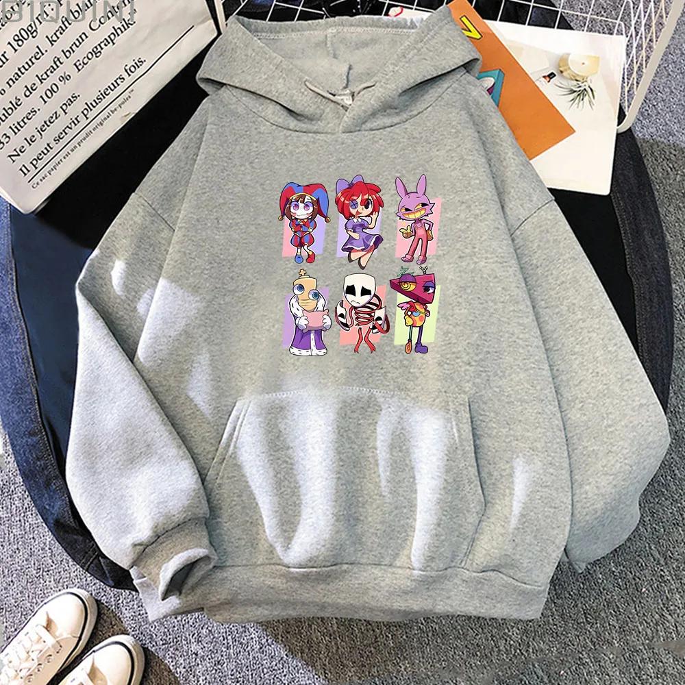 Multicolor Amazing Digital Circus Hoodies Women Harajuku Kawaii Pomni Jax Gangle Kinger Zooble Ragatha Tops Hooded Sweatshirts