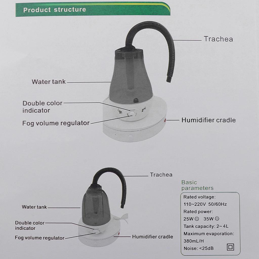 3L Reptile Humidifier Fogger Rainforest Super Mist Maker for Reptiles Amphibians Vivarium with Hose Pet Supplies