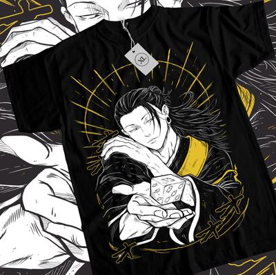 Suguru Geto T-Shirt Jujutsu Kaisen Shirt Getou jjk Anime Schwarzes Shirt Alle Größen