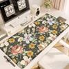 Groot Formaat Vintage Bloemenpatroon Tafelonderlegger Antislip Kantoor Decor Bureau Matten Duurzame Steekwerk Rubber Opstelling Toetsenbord Accessoires