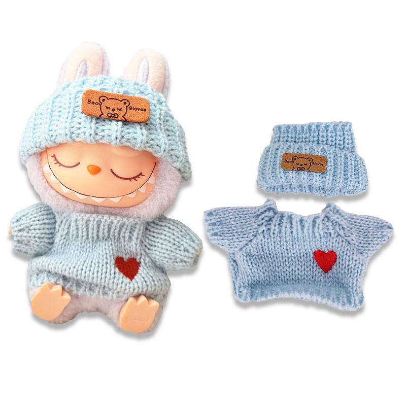 Fashion Doll Clothes Set For Labubu 17cm Outfit Dolls Stylish Plush Doll Clothes and Accessories For Kids Girl Birthay Xmas Gift