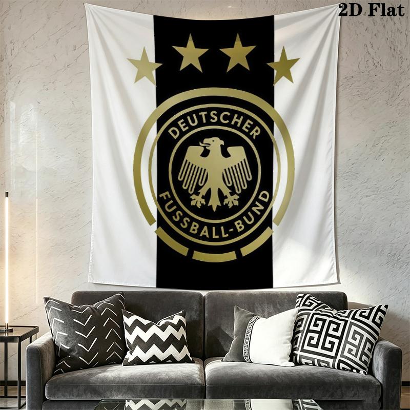 Deutscher Fußball-Bund Wandteppich Ästhetisches Wandbehang Gedruckter Stoffdecke Dekorative Wandteppiche für Schlafzimmer Wohnzimmer Heimdekoration
