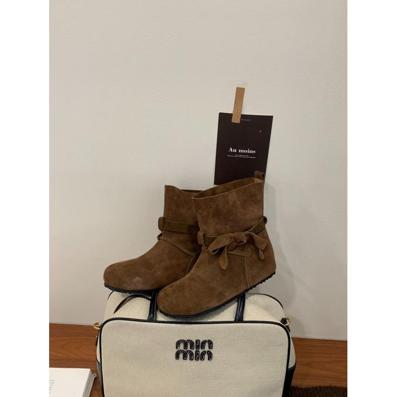 

Soft cowhide short boots women s 2025 new Maillard Martin boots autumn super fire brown boots western cowboy boots 39 темно-коричневого