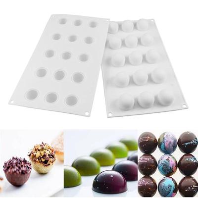 1 Pc White Silicone Mousse Mold French Dessert Baking Cake Mold Heart and Round Cupcake Baking Mouss