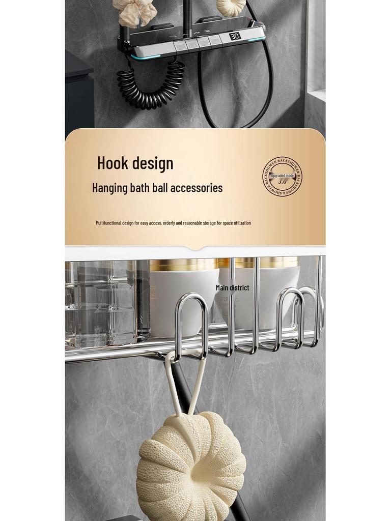 Stainless Steel Bathroom Toilet Storage Rack Shower Room Shelf