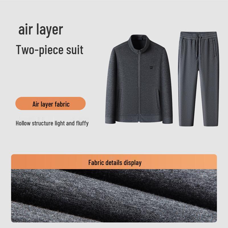 MONTAGUT Men's Casual Sport Tracksuit with Stand-Collar Sweatshirt