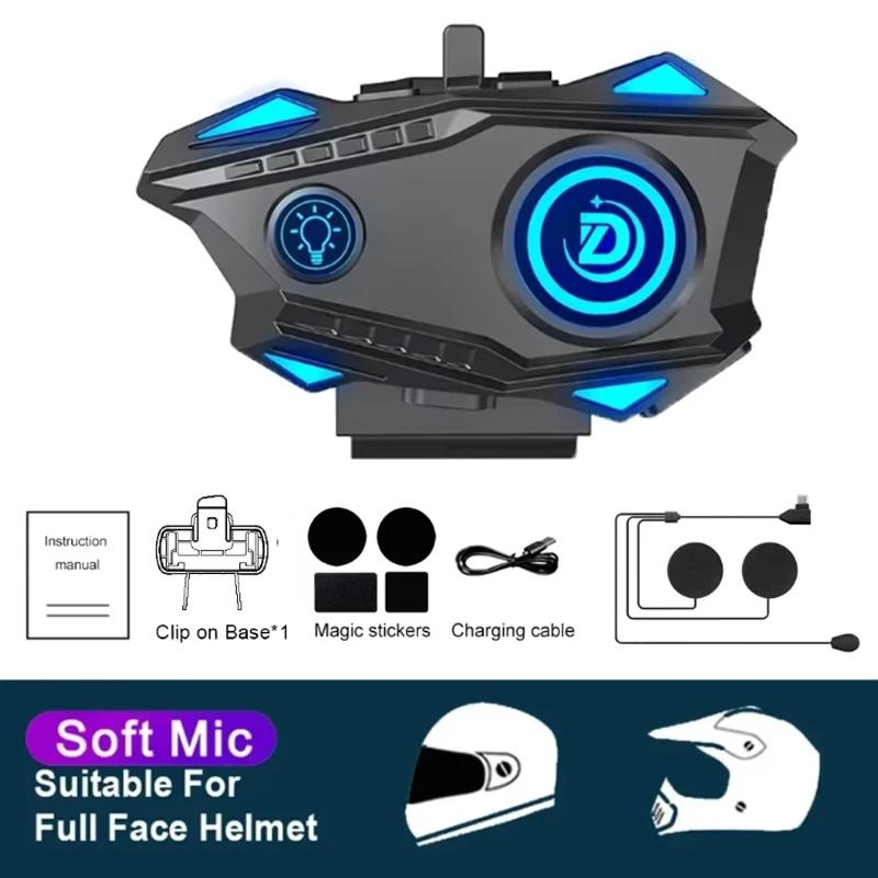 

Bluetooth5.4 Motorcycle Helmet Headset Wireless Handsfree Mic Headphones Music Player With Noise Reduction For Motorbike Rider