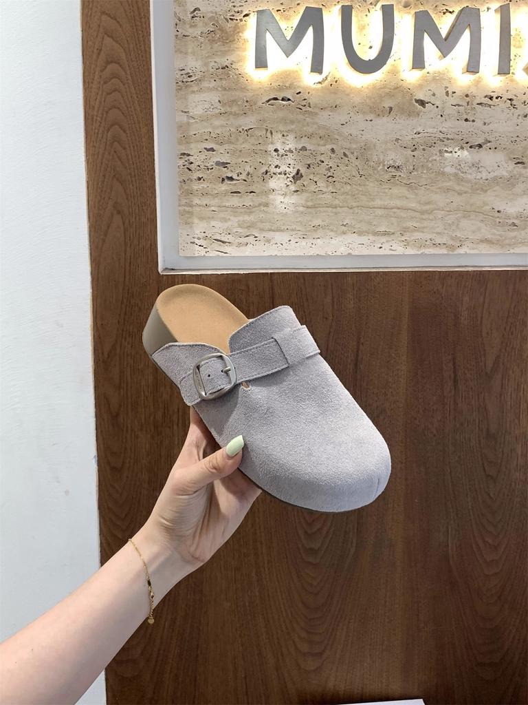 Inner height increase single shoe bag head half slippers women's shoes outer wear 2025 summer vacation style retro Roman woven sandals