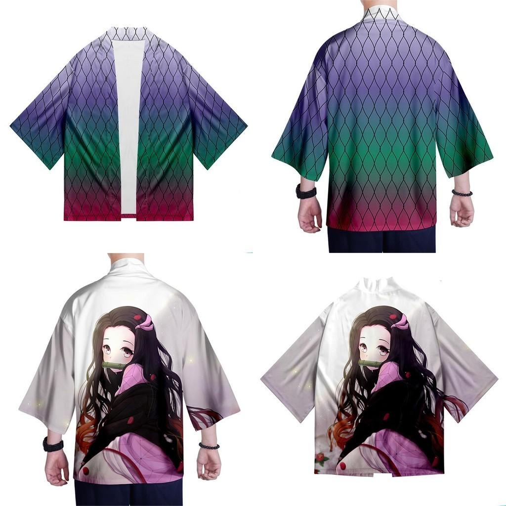 Anime Demon Slayer Kimetsu No Yaiba Cosplay Loose Haori Kimono Robes Coat Tops For Stunning Costume Parties