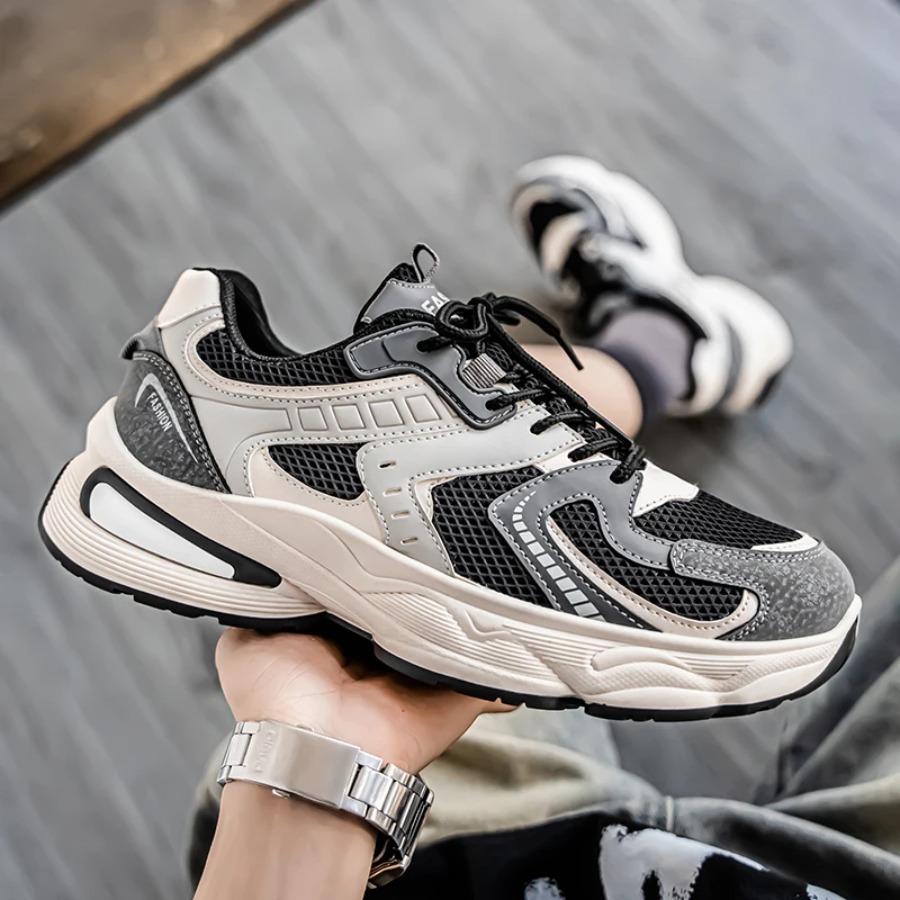 2025 Trendy Thick-soled, Height-increasing, Two-tone Mesh, Breathable and Comfortable Men's Large-sized Running Shoes for Men