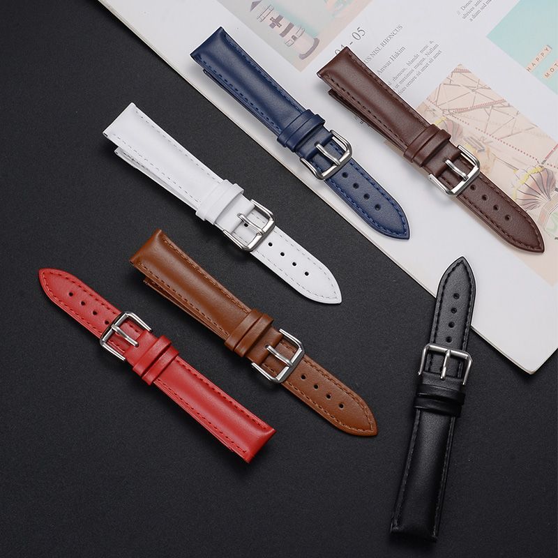 18mm 20mm 22mm Leather Watch Strap Genuine Leather Watch Band Universal Pin Buckle Watch Accessories Cowhide Waterproof Strap Accessories