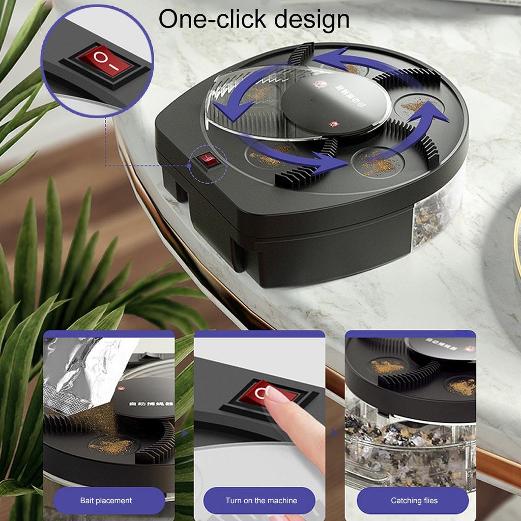 Black/White Wall Mount USB Rechargeable Flytrap Automatic Pest Catcher Fly Killer Electric Fly Trap Insect Pest Reject Control Catcher