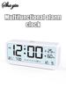 8001-EN Multifunctional Digital Clock LED Brightness Adjustable Temperature Humidity Displaying Alarm Clock with Dual Modes
