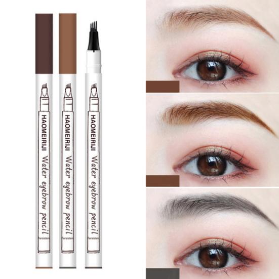 Creion lichid pentru sprâncene cu 4 vârfuri de furculiță Machiaj natural pentru ochi, rezistent la apă