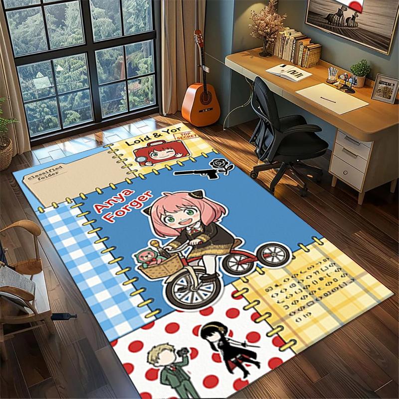 Large Area Floor Mat Rug "Spy × Family" Non Slip Washable Carpet Bedroom Gamer Room Decor—kwq95