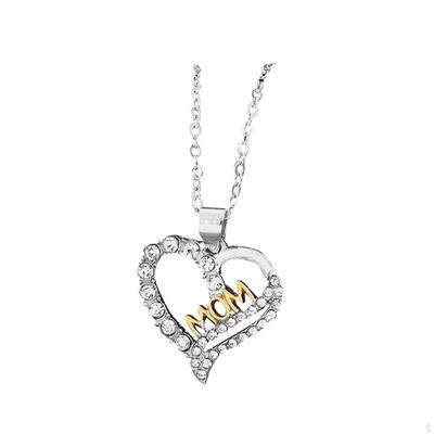 Mother Love Heart Pendant Necklace,Women Necklace Decor Celebrations,Jewelry Chain Mother's Day Gift