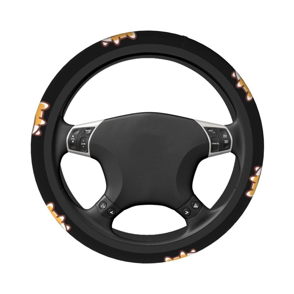 Steering Wheel Cover, Cute Shiba Inu Dog Pattern, Anime, Mini Car, O Type, Normal