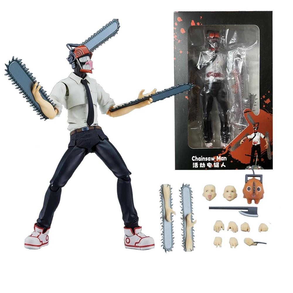 Interesting Toys Unisex 25Cm Chainsaw Man Anime Denji Figure Power Action Pochita Fighting Action Ornaments Model Doll Makima Boxed Pvc Toys