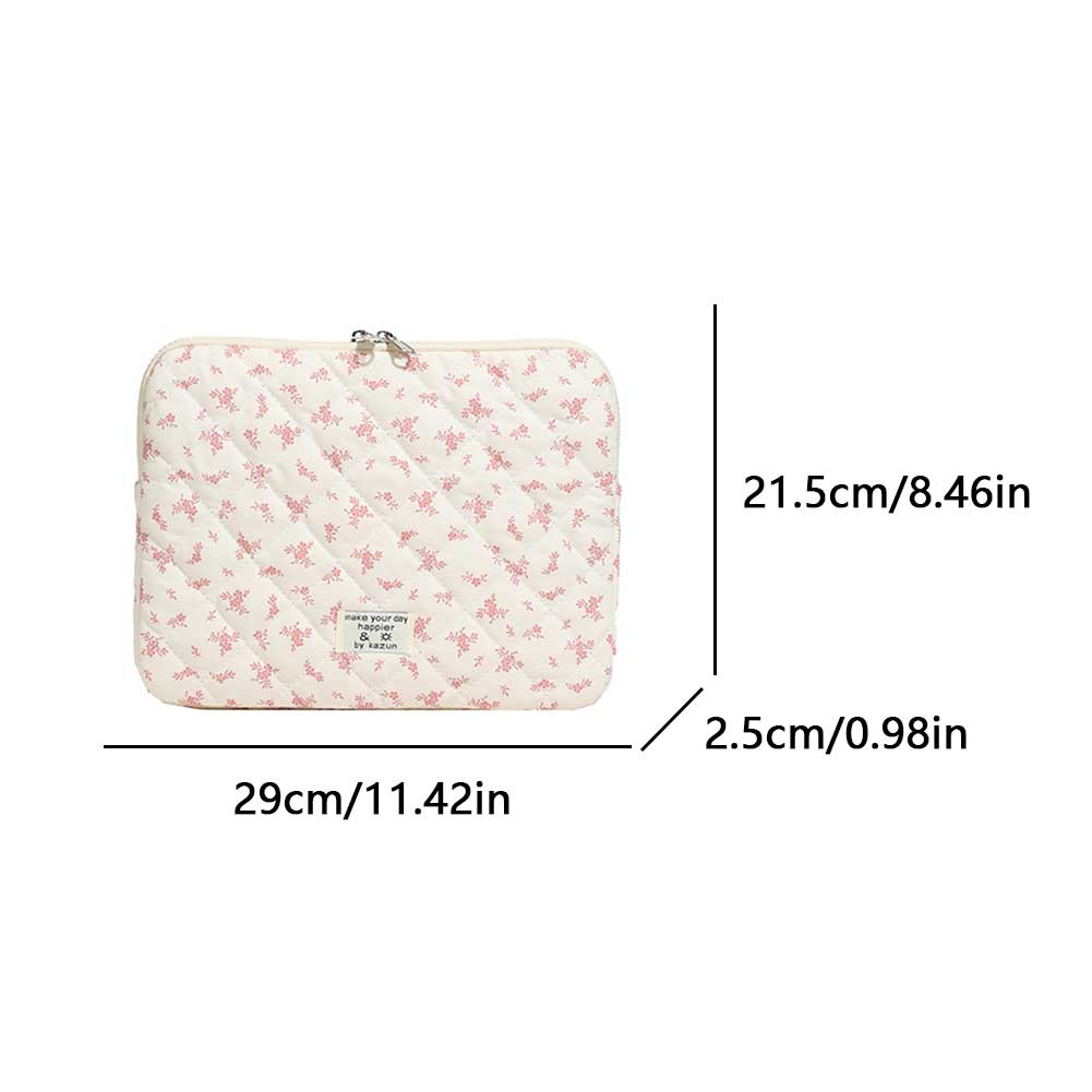 1 Pc Chic Flower Print Quilted Laptop Bag 11.17/11.42/14.96Inch  Computer Bag Protection Case Laptop Sleeve Computer Case Bag