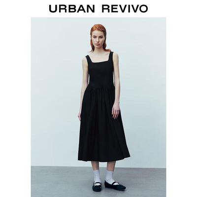UR Fransk Chic Hepburn-stil Veckad Ärmlös Klänning